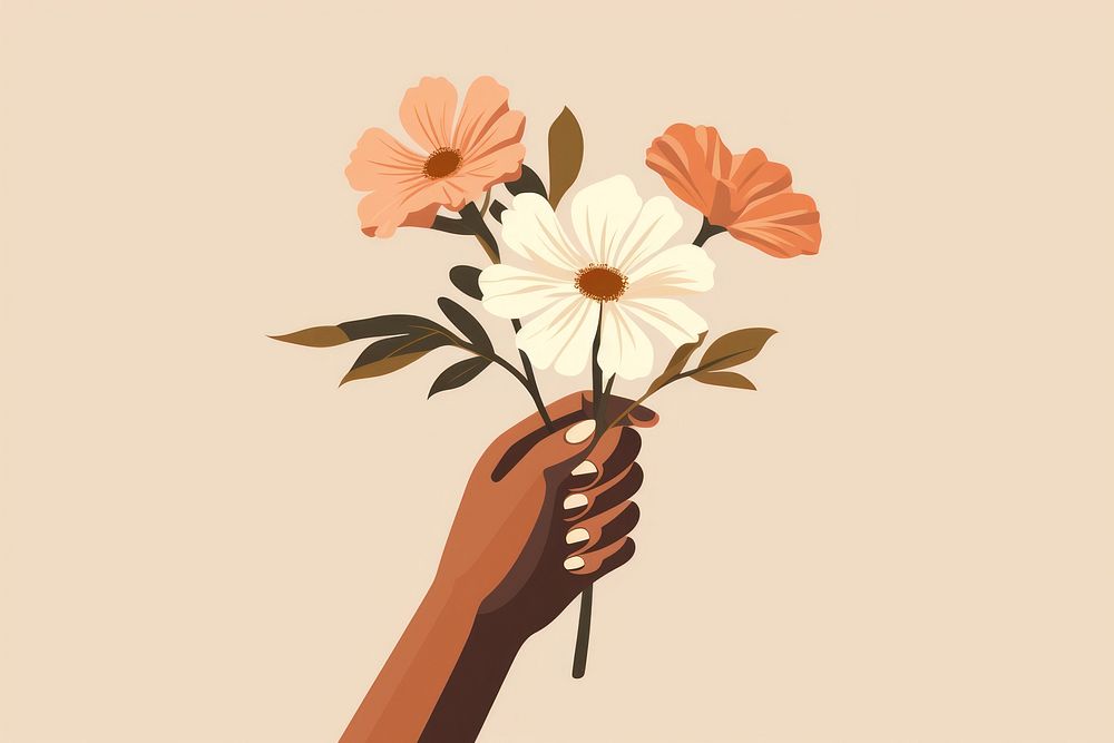 Flower holding petal plant. AI generated Image by rawpixel.