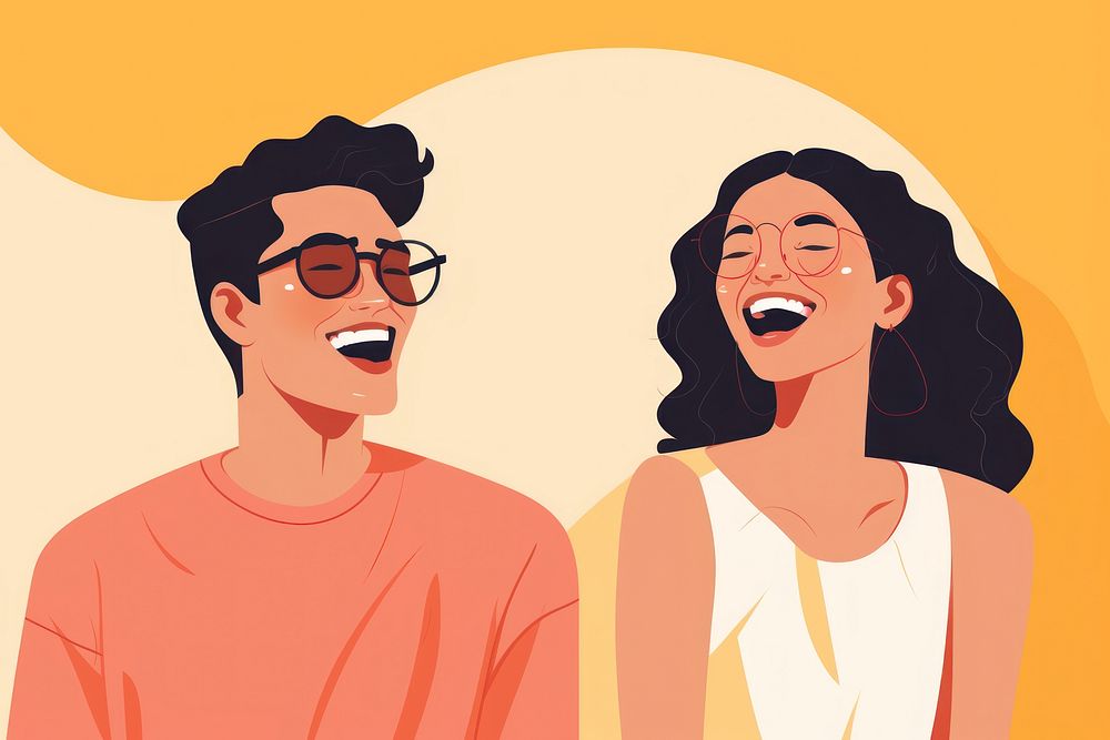 Laughing adult happy togetherness. AI generated Image by rawpixel.