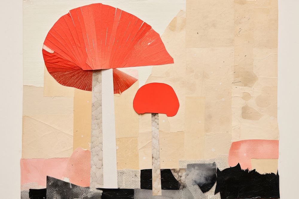 Art painting mushroom wall. AI generated Image by rawpixel.