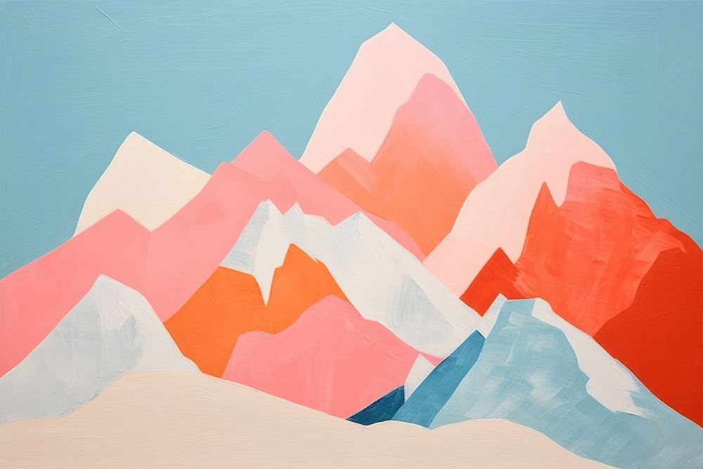 Art mountain painting nature. AI generated Image by rawpixel.