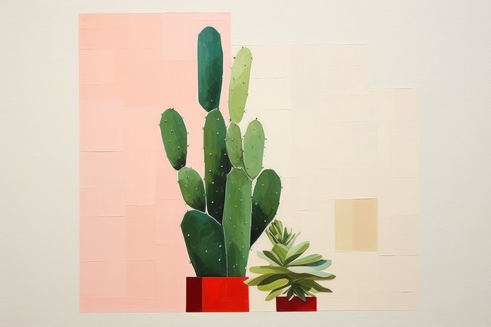 Cactus plant art creativity. AI generated Image by rawpixel.