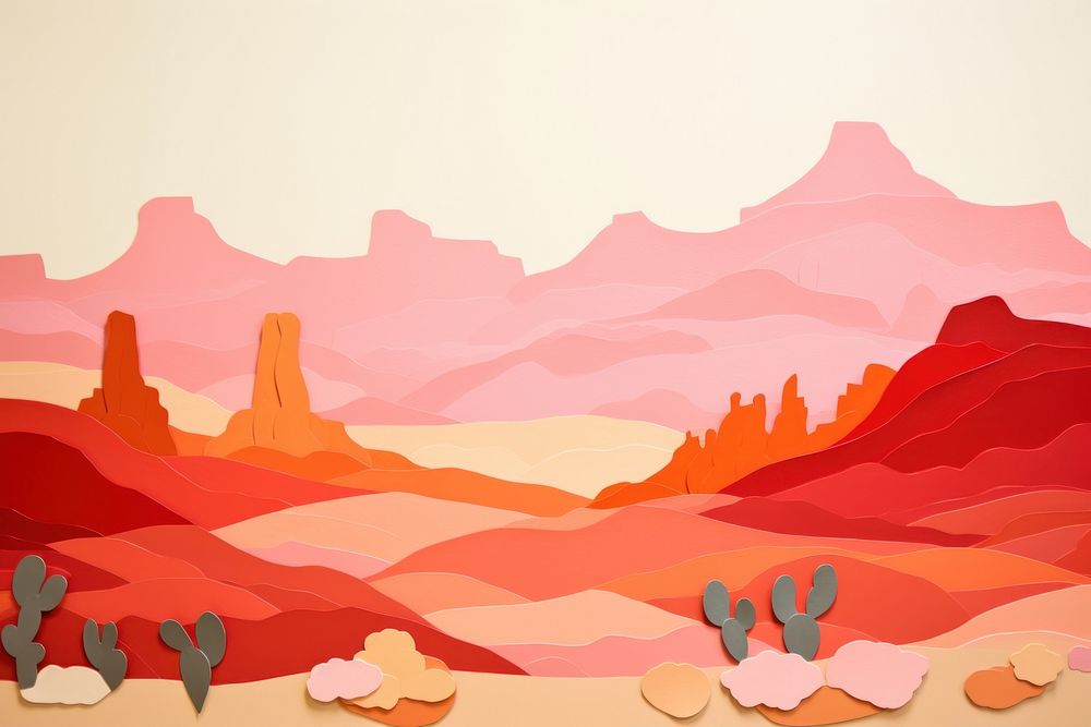 Desert art painting nature. AI generated Image by rawpixel.