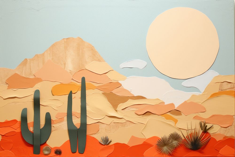 Desert art outdoors painting. AI generated Image by rawpixel.