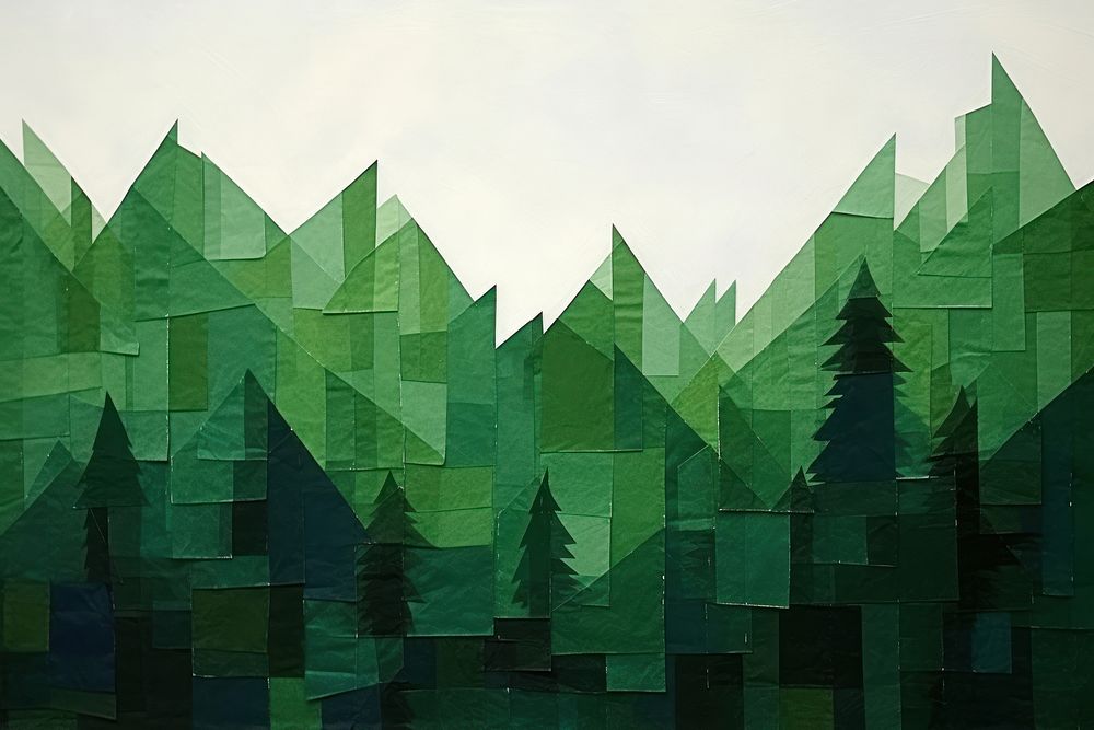 Green art forest paper