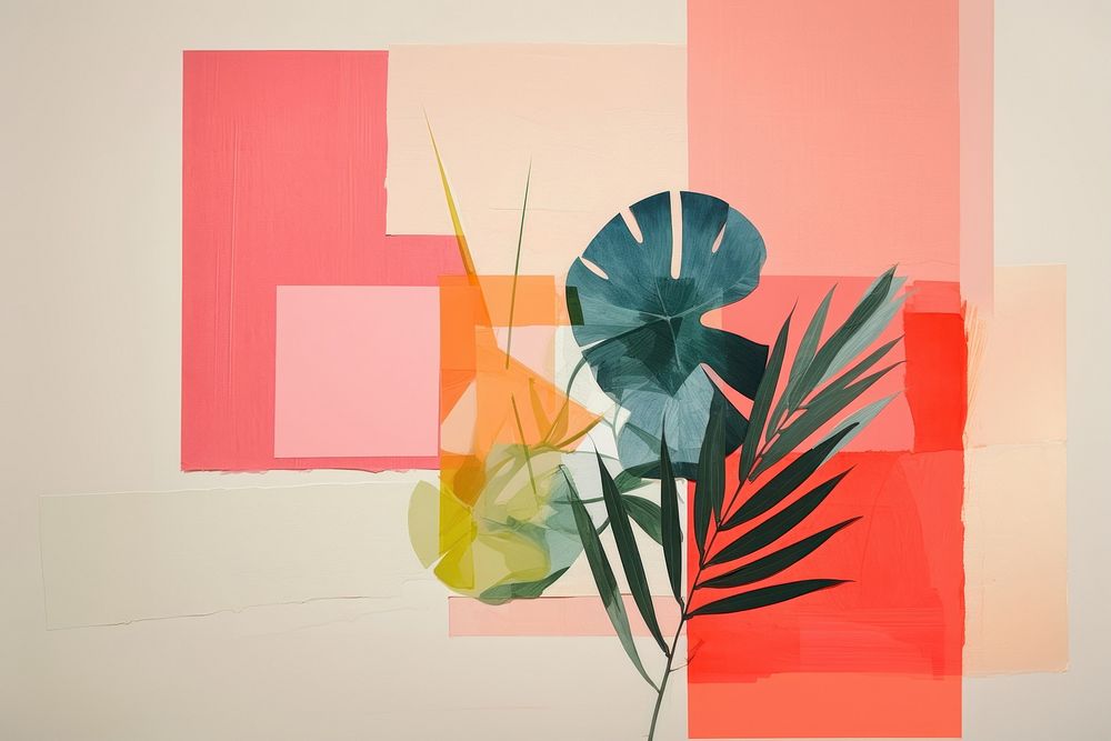 Plant art painting collage. AI generated Image by rawpixel.
