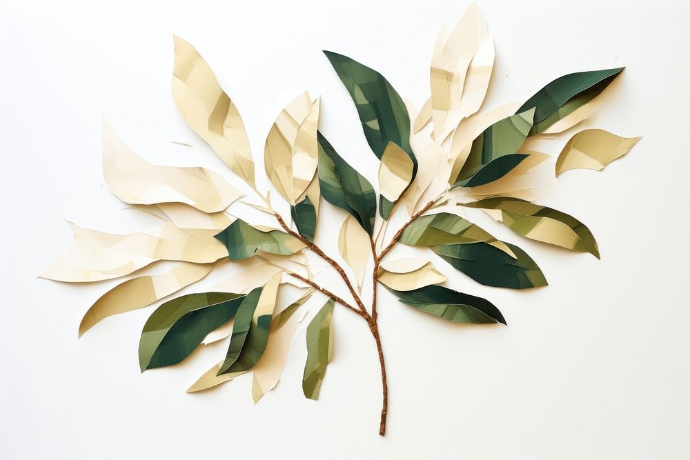 Plant art leaf white background. AI generated Image by rawpixel.