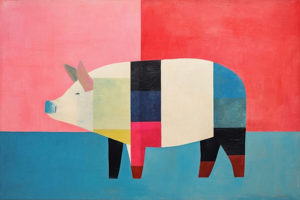 Art pig painting animal. AI generated Image by rawpixel.