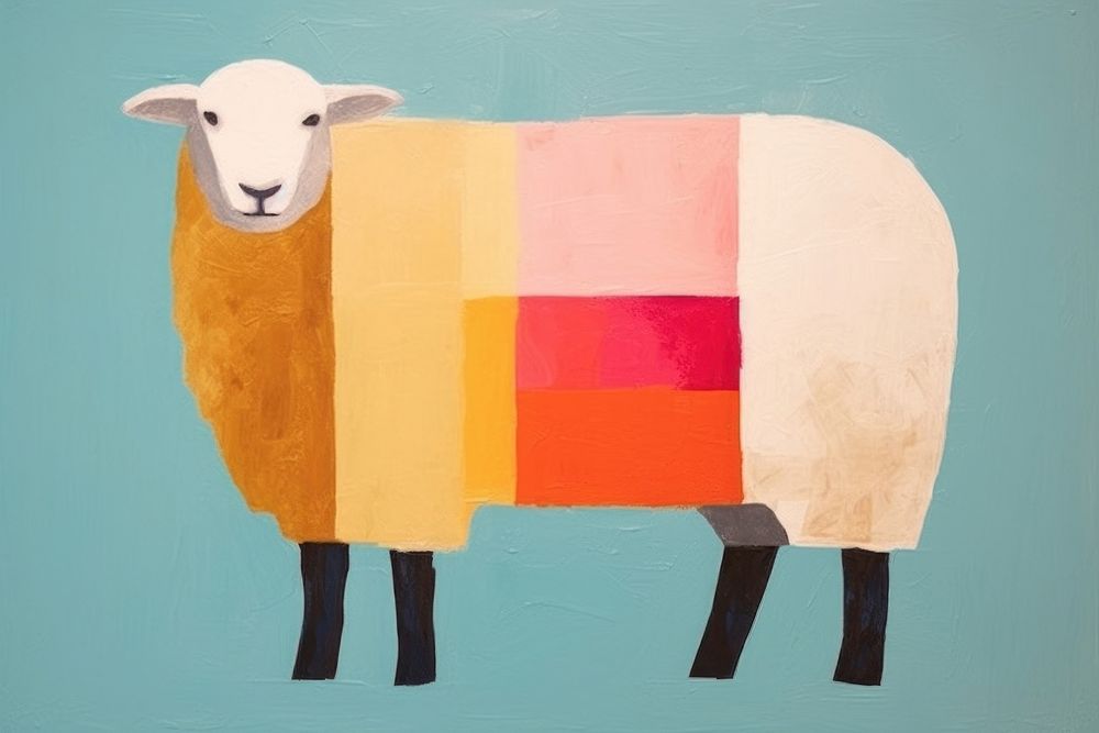 Sheep art livestock painting. AI generated Image by rawpixel.