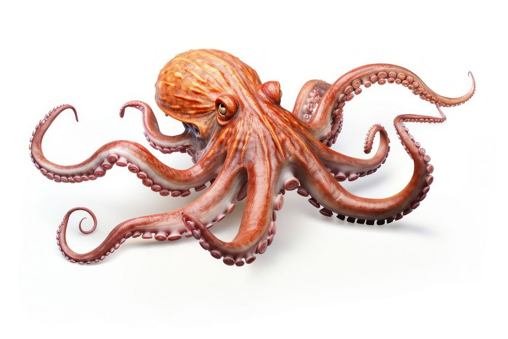 Ocean octopus animal white background | Free Photo Illustration - rawpixel