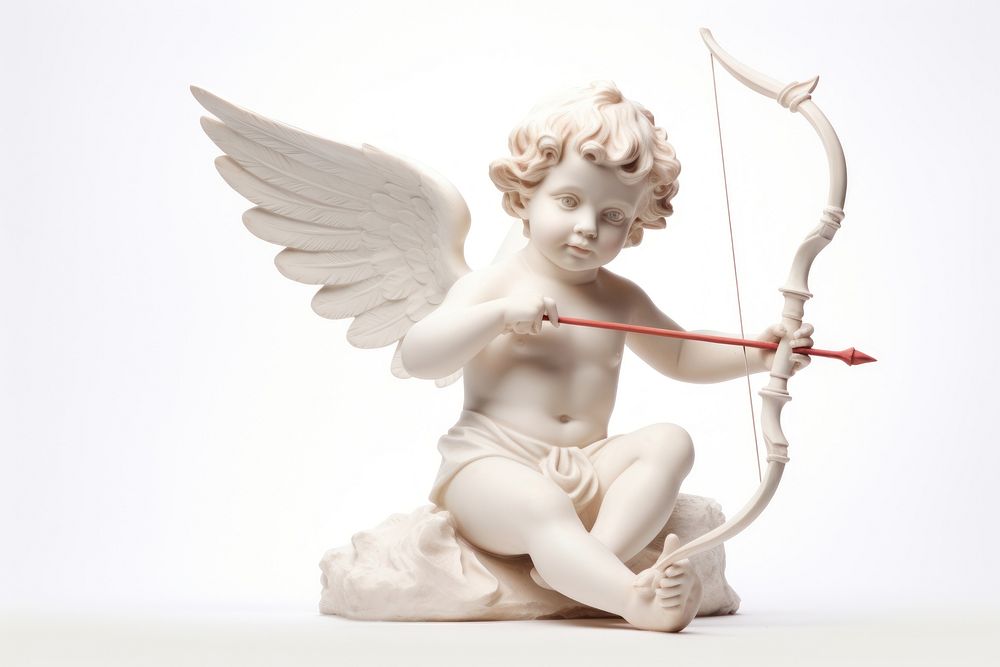 Arrow white cupid white background. AI generated Image by rawpixel.