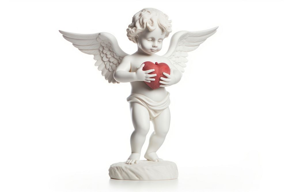 Cupid statue figurine angel white. AI generated Image by rawpixel.