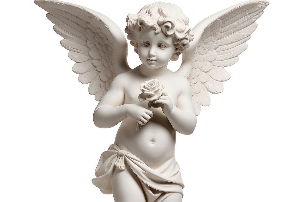 Cupid statue angel white art. AI generated Image by rawpixel.