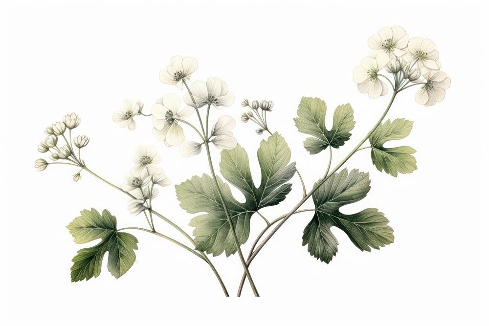 Drawing flower sketch plant. AI generated Image by rawpixel.