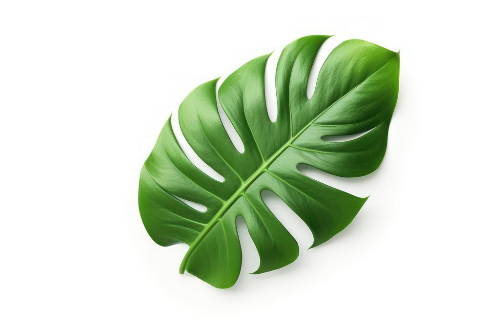 Leaf plant green white background. AI generated Image by rawpixel.
