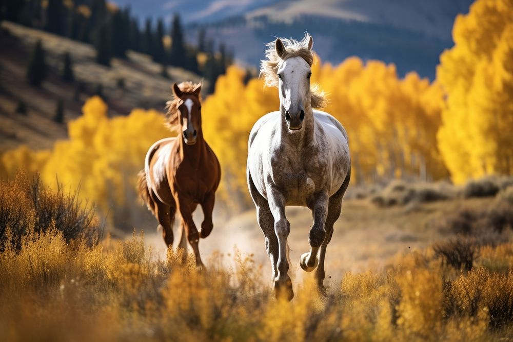 Horse outdoors mammal animal. AI generated Image by rawpixel.