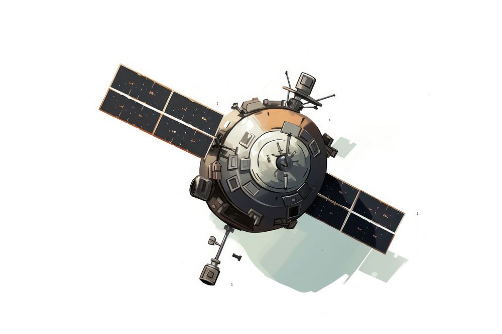 Satellite astronomy space white background. AI generated Image by rawpixel.