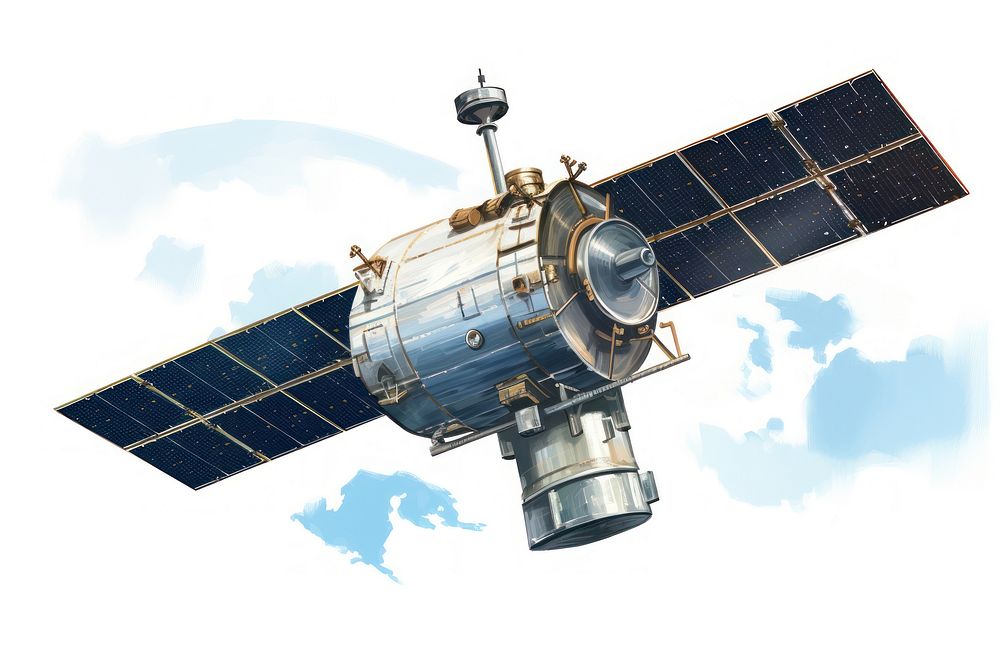 Satellite outdoors space white background. AI generated Image by rawpixel.