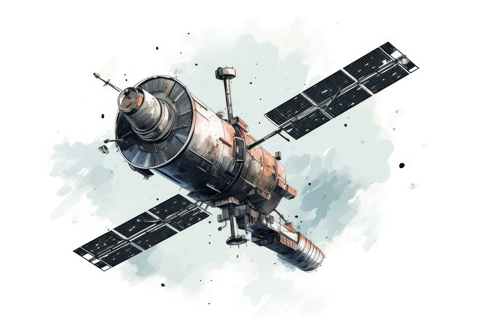 Satellite aircraft vehicle space. AI generated Image by rawpixel.