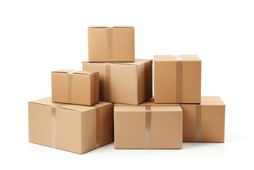 Cardboard box carton white background. AI generated Image by rawpixel.