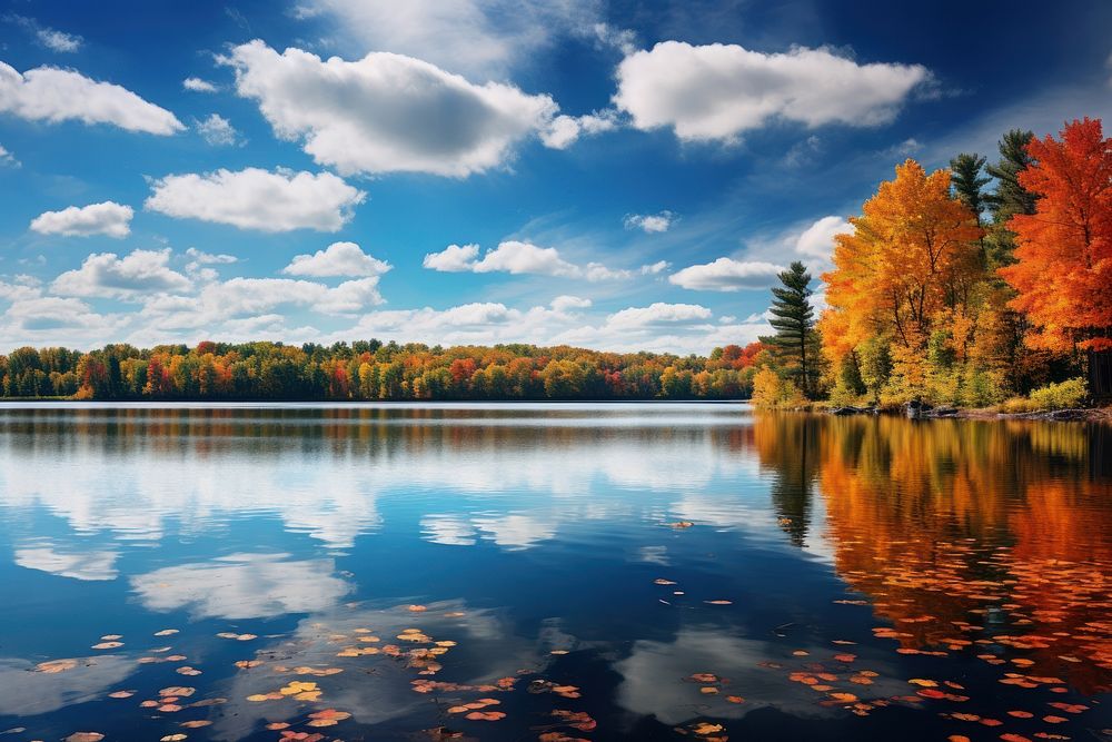 Autumn lake landscape outdoors. | Premium Photo - rawpixel