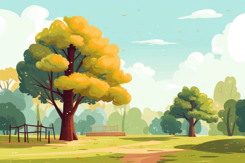 Outdoors painting nature plant. AI generated Image by rawpixel.