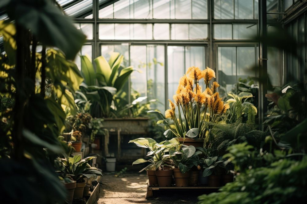 Greenhouse plant gardening outdoors. AI generated Image by rawpixel.