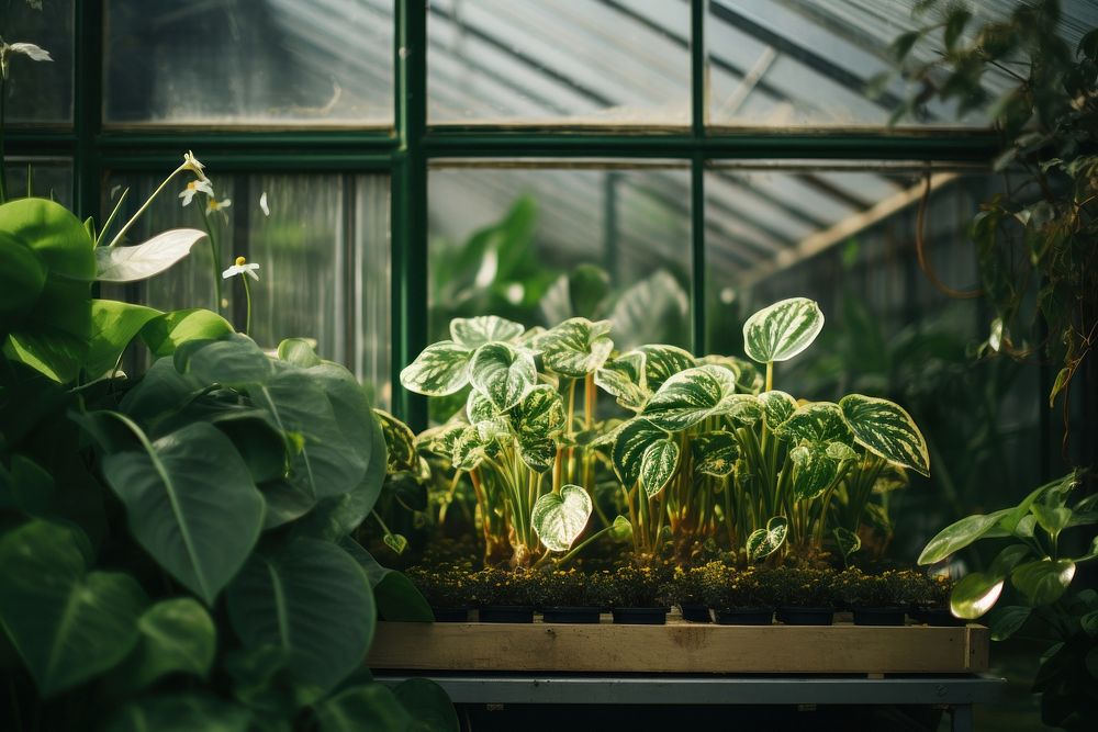 Greenhouse plant gardening outdoors. 