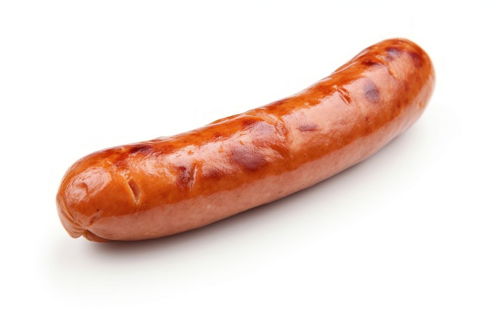 Sausage food white background bratwurst. AI generated Image by rawpixel.
