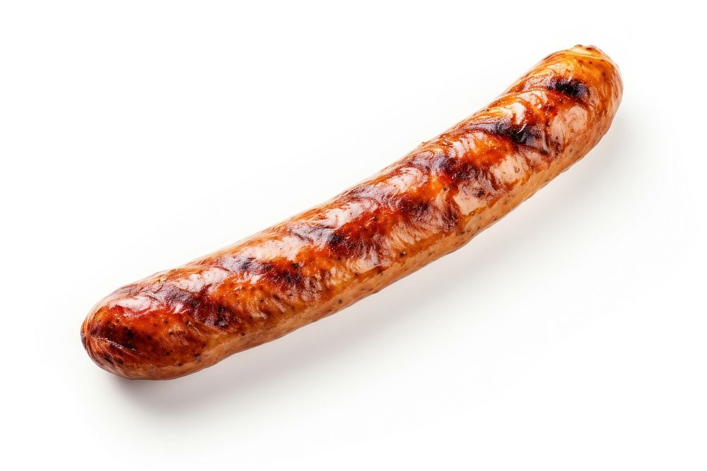 Sausage food meat white background. AI generated Image by rawpixel.