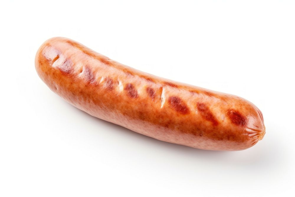 Sausage food white background bratwurst. AI generated Image by rawpixel.