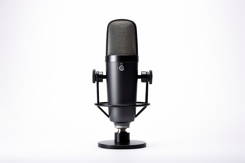 Microphone studio white background technology. 