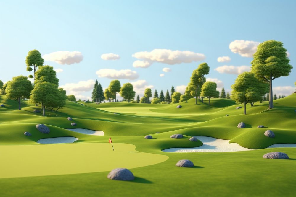 Outdoors golf landscape nature. AI generated Image by rawpixel.