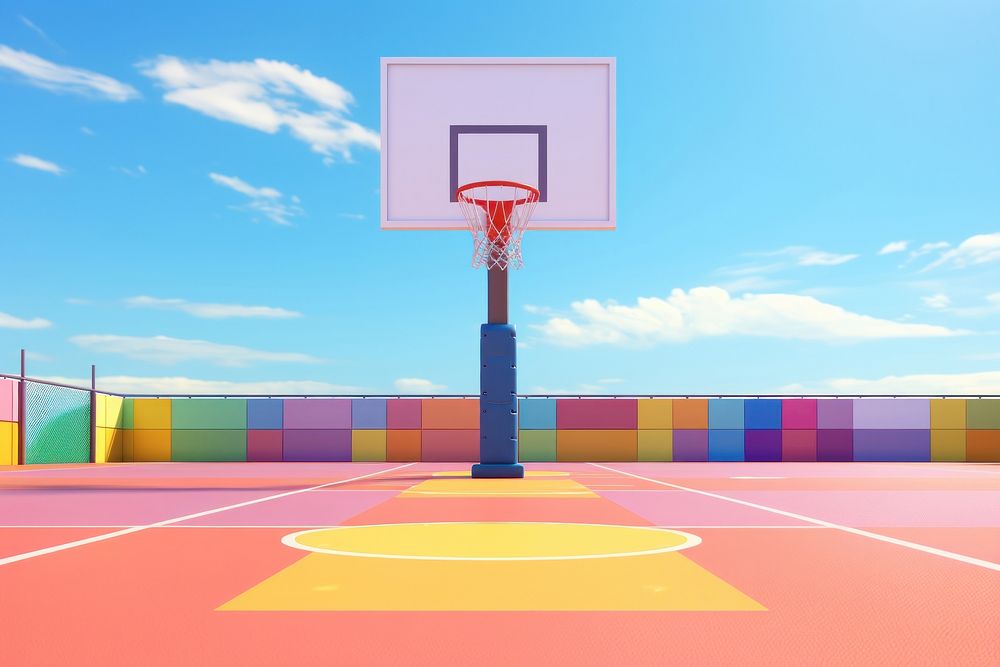 Basketball outdoors sports architecture. AI generated Image by rawpixel.