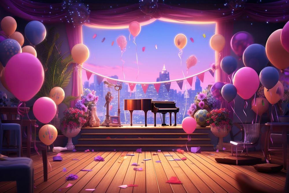 Lighting balloon cartoon purple. AI generated Image by rawpixel.