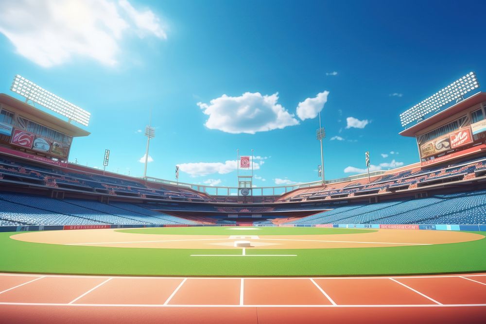 Baseball outdoors stadium sports. AI generated Image by rawpixel.