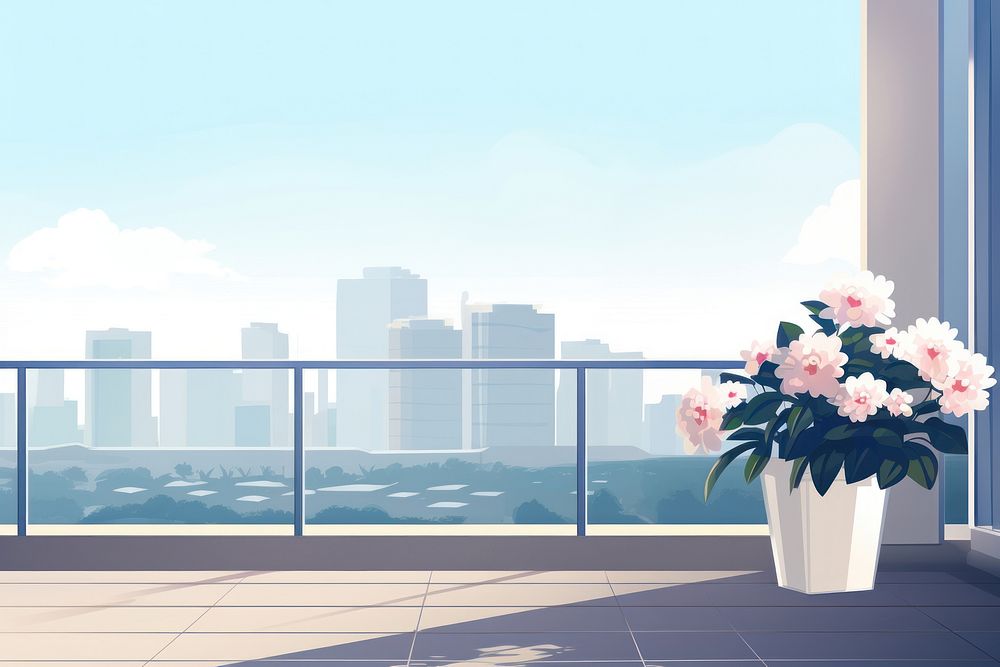 City architecture building balcony. AI generated Image by rawpixel.