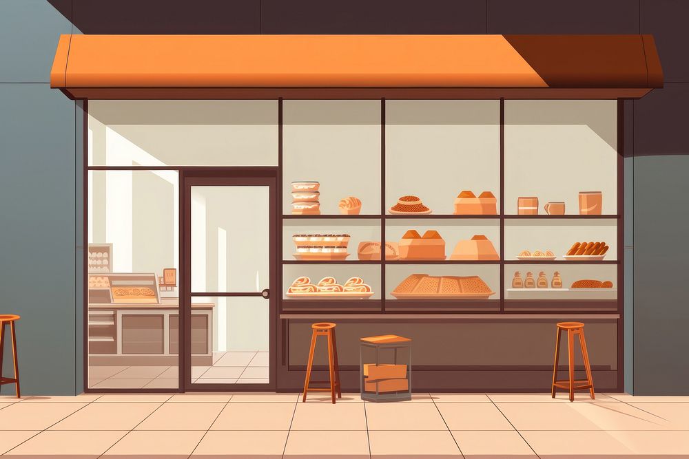 Bakery shop architecture coffeehouse. AI generated Image by rawpixel.