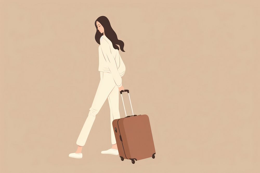 Suitcase luggage walking baggage. AI generated Image by rawpixel.