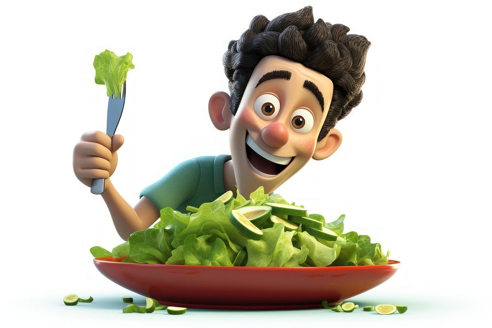 Vegetable lettuce cartoon salad. AI generated Image by rawpixel.