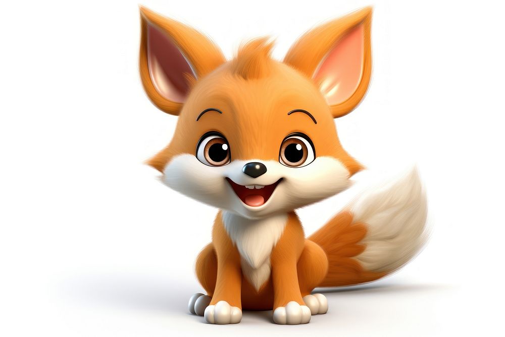 Cartoon mammal animal fox. AI generated Image by rawpixel.