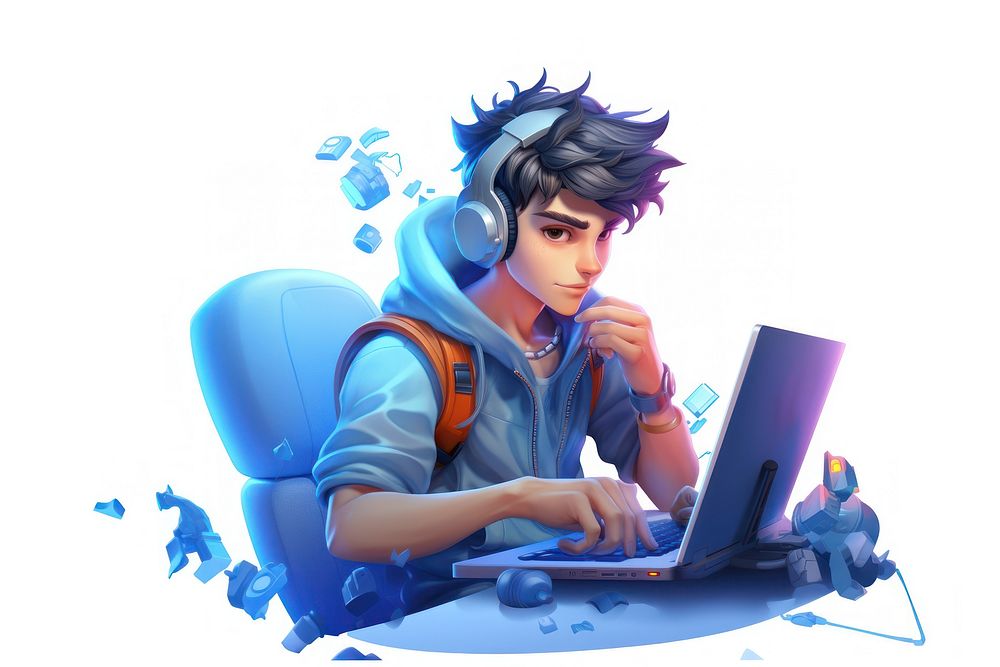 Computer cartoon laptop anime. | Premium Photo Illustration - rawpixel