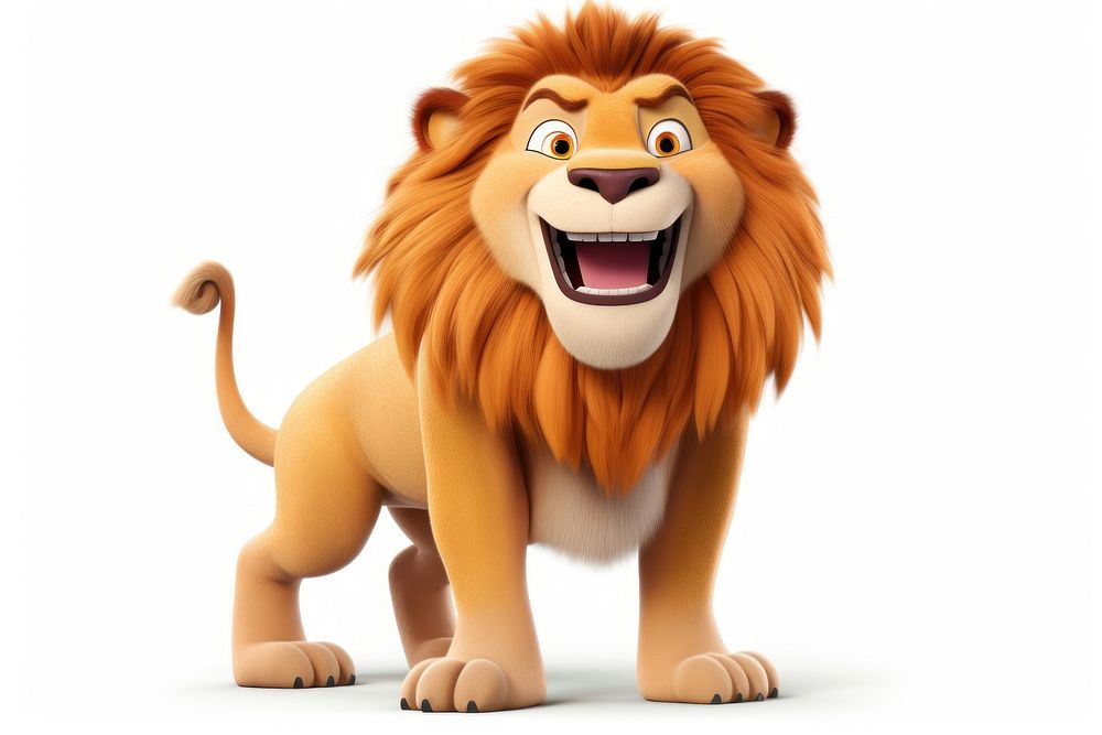 Cartoon mammal animal lion. AI generated Image by rawpixel.