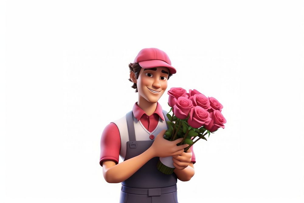 Florist rose holding flower. AI generated Image by rawpixel.