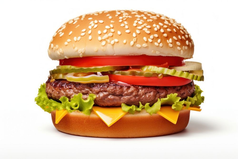 Hamburger ketchup food beef. AI generated Image by rawpixel.