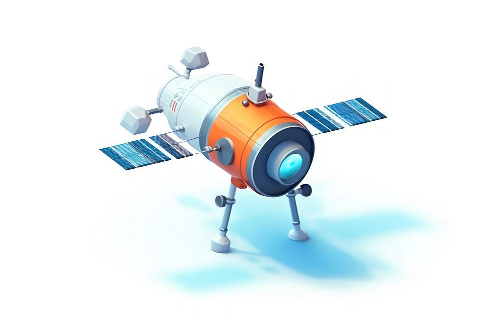 Satellite cartoon space spacecraft. AI generated Image by rawpixel.