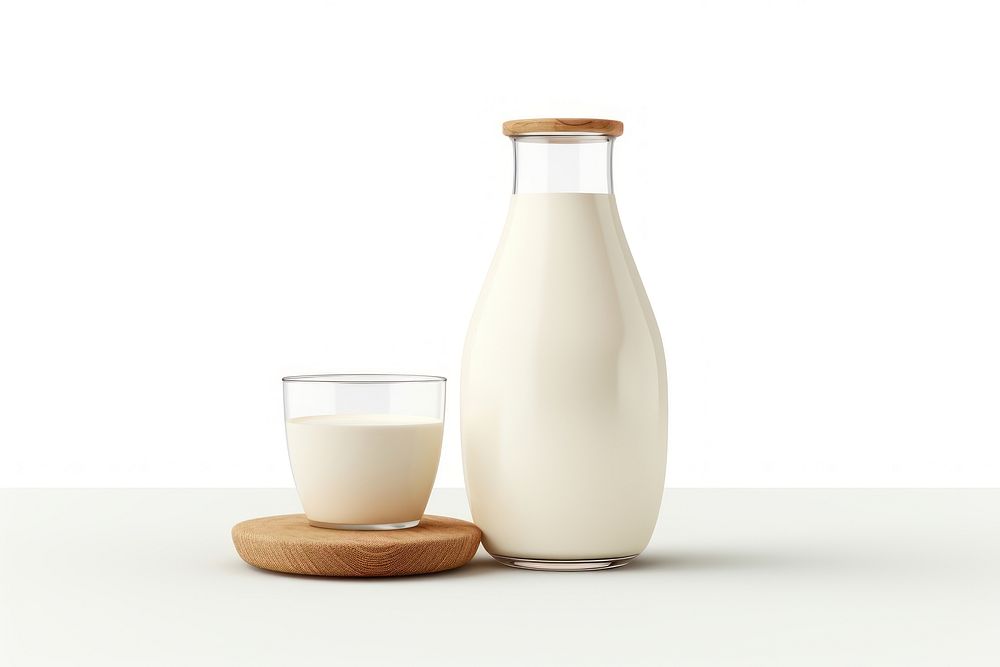 Glass milk bottle dairy. AI generated Image by rawpixel.