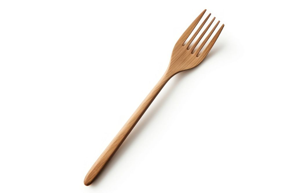 Fork spoon wood white background. AI generated Image by rawpixel.
