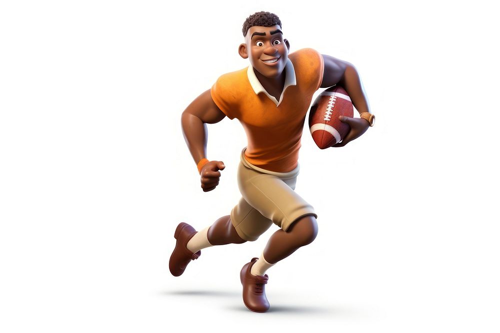 Football running cartoon sports. AI generated Image by rawpixel.