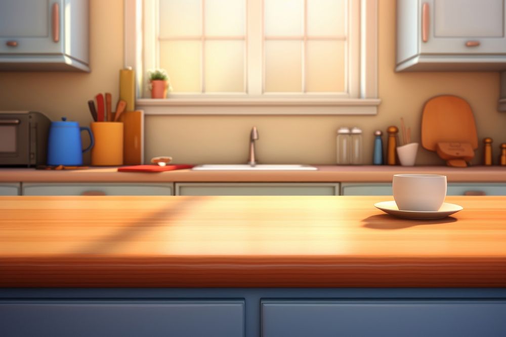Kitchen furniture window table. AI generated Image by rawpixel.