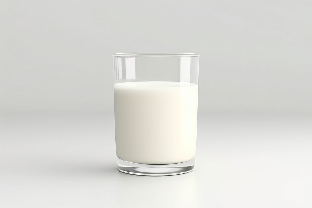 Glass milk dairy drink. 